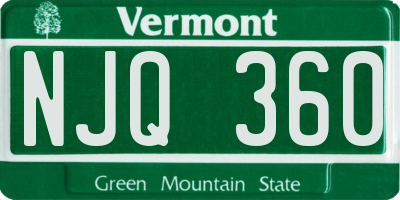 VT license plate NJQ360