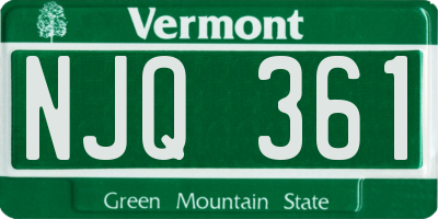 VT license plate NJQ361