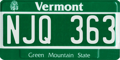 VT license plate NJQ363