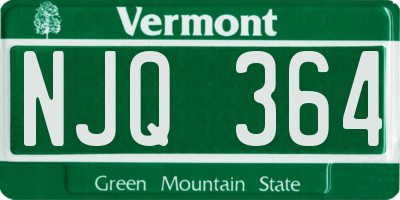 VT license plate NJQ364