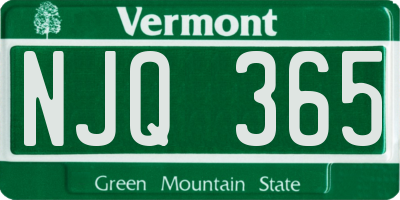 VT license plate NJQ365