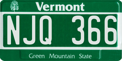 VT license plate NJQ366