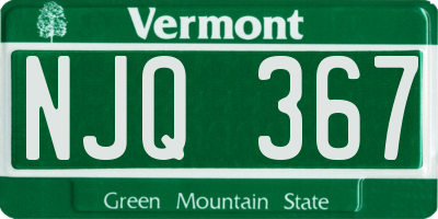 VT license plate NJQ367