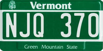 VT license plate NJQ370