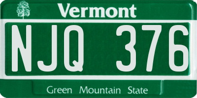 VT license plate NJQ376