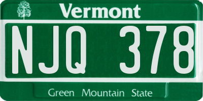 VT license plate NJQ378