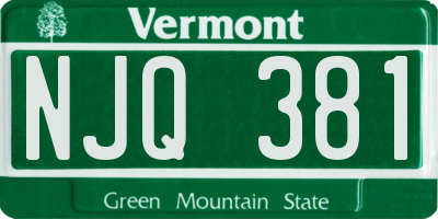 VT license plate NJQ381