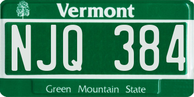 VT license plate NJQ384
