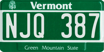 VT license plate NJQ387
