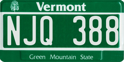VT license plate NJQ388