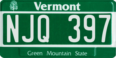 VT license plate NJQ397