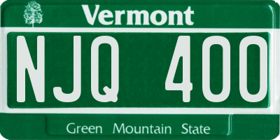 VT license plate NJQ400