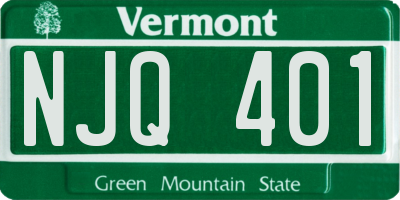 VT license plate NJQ401