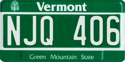 VT license plate NJQ406