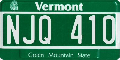 VT license plate NJQ410