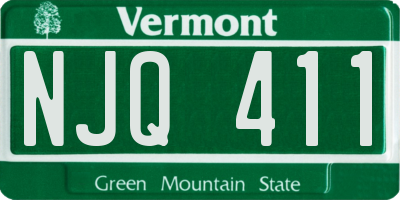 VT license plate NJQ411