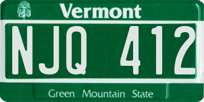 VT license plate NJQ412