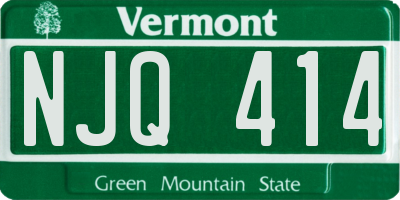 VT license plate NJQ414