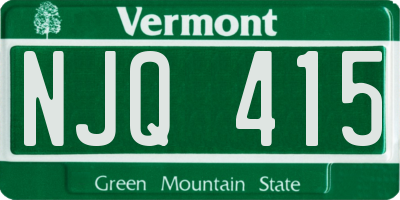 VT license plate NJQ415