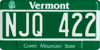 VT license plate NJQ422