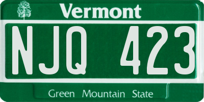 VT license plate NJQ423