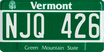 VT license plate NJQ426