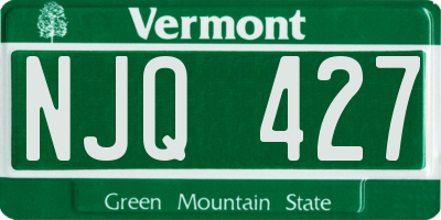 VT license plate NJQ427