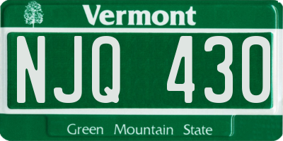 VT license plate NJQ430