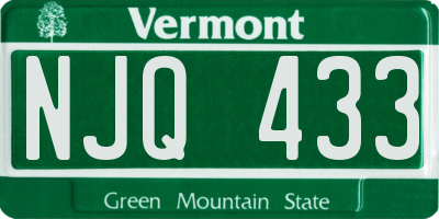 VT license plate NJQ433