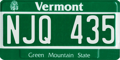 VT license plate NJQ435