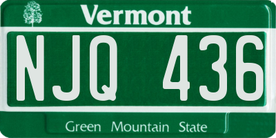 VT license plate NJQ436