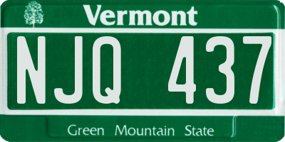 VT license plate NJQ437