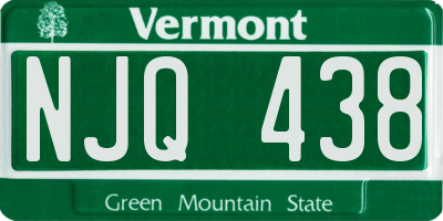 VT license plate NJQ438