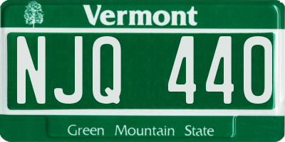 VT license plate NJQ440