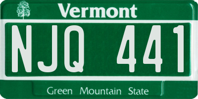 VT license plate NJQ441