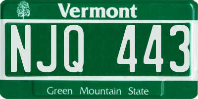 VT license plate NJQ443