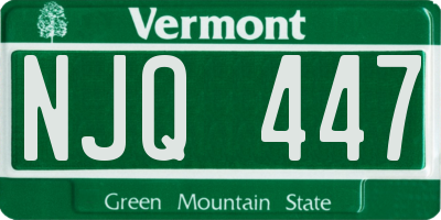 VT license plate NJQ447
