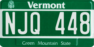 VT license plate NJQ448