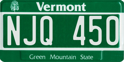 VT license plate NJQ450