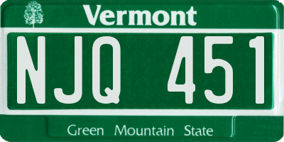 VT license plate NJQ451