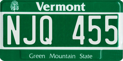 VT license plate NJQ455