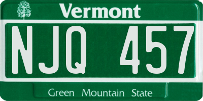 VT license plate NJQ457