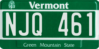 VT license plate NJQ461