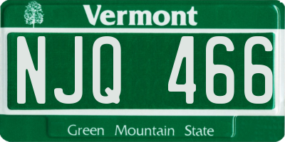 VT license plate NJQ466