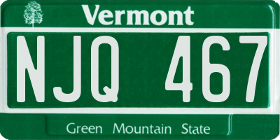 VT license plate NJQ467