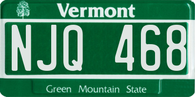 VT license plate NJQ468