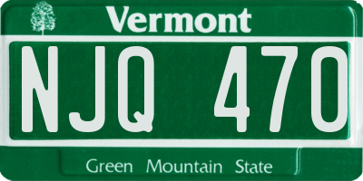 VT license plate NJQ470