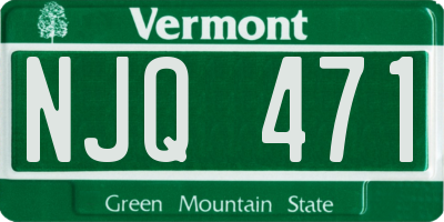 VT license plate NJQ471