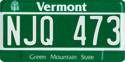 VT license plate NJQ473