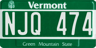 VT license plate NJQ474
